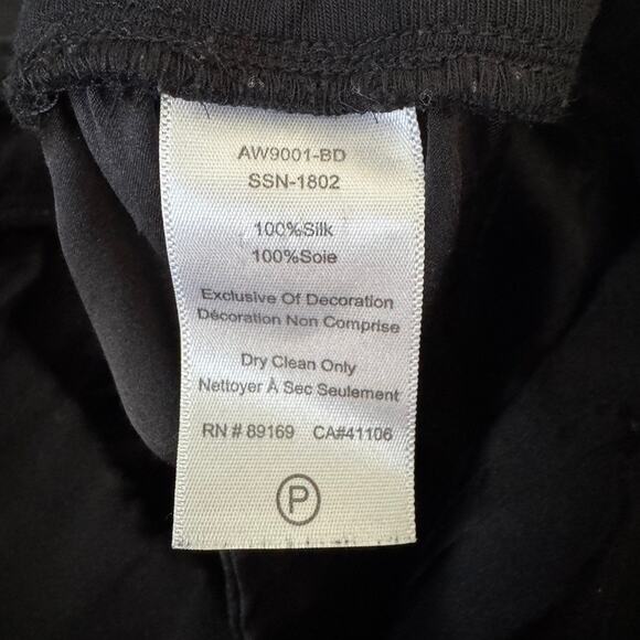 ATM Silk Jogger Pants Sz S Black Elastic Waist High Rise Pockets - Picture 7 of 8